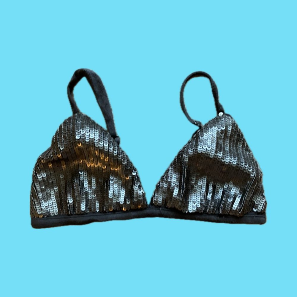 Black sequins bra